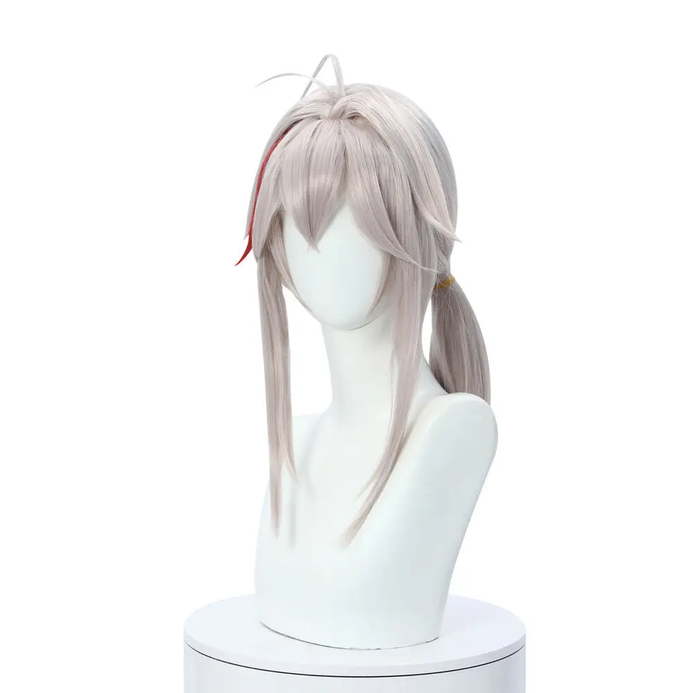 Genshin Impact Kiry Kazuha Косплей Парик Игра Серый для Хэллоуина