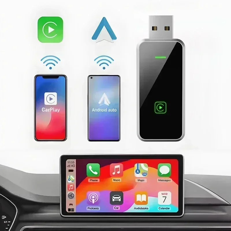 Новый проводной к беспроводному автомобильному адаптеру CarPlay Android 2 в 1 для OEM автомобильной стереосистемы с USB Plug and Play автомобильные аксессуары для Fiat 500 (art.: 3920cd0afd962) - 3920cd0afd962