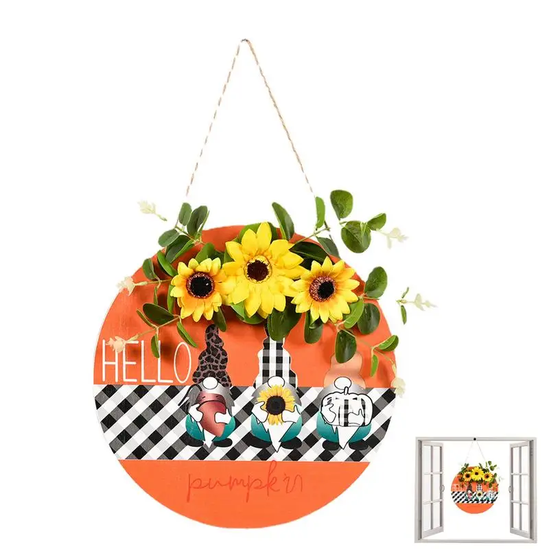 

Thanksgiving Welcome Sign Hello Fall Wooden Door Sign With Buffalo Plaid And Gnome Happy Thanksgiving Wood Door Sign Rustic