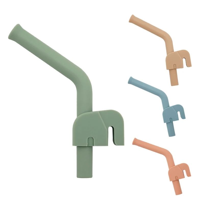

4 Pcs Reusable Food Grade Silicone Straws Children's Auxiliary Drinking Cups Foldable Curved Straight Straws BPA Free