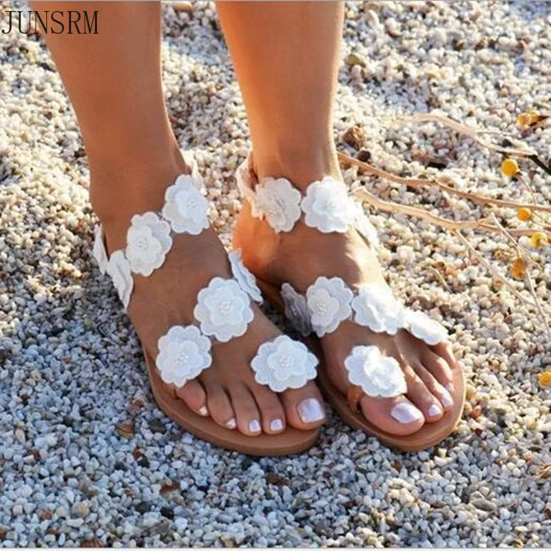 

Сандалии женские в богемном стиле, босоножки на плоской подошве, дышащие шлепанцы, пикантная модная повседневная обувь, лето