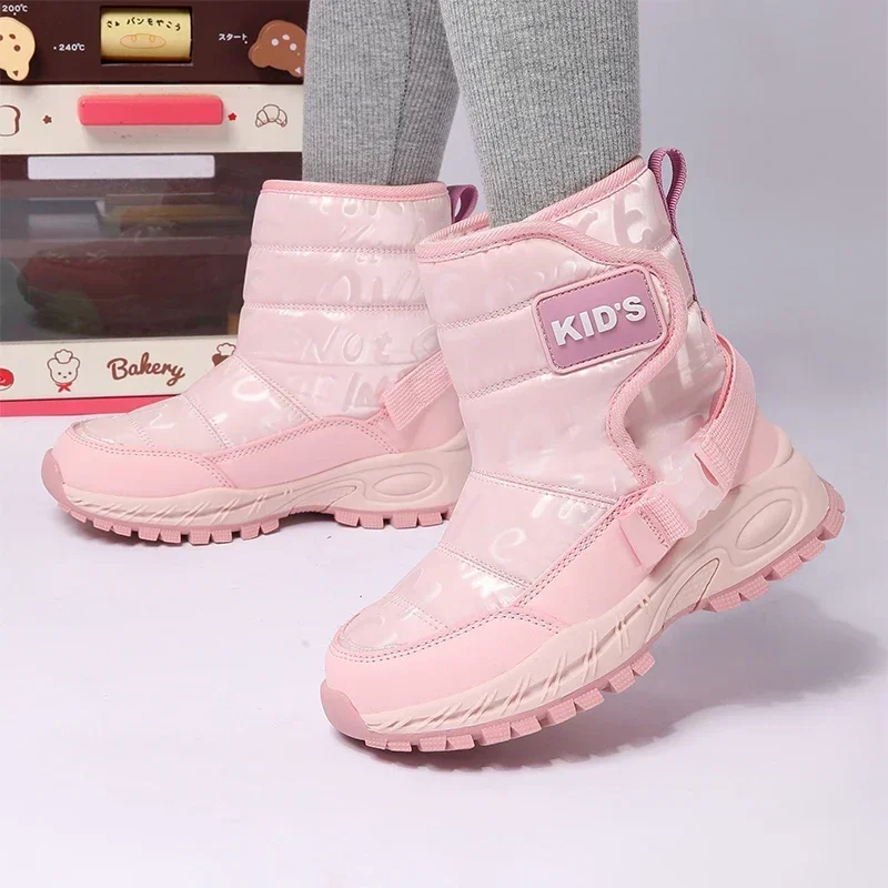 Зимние детские высокие зимние сапоги для девочек и мальчиков плюшевая теплая
