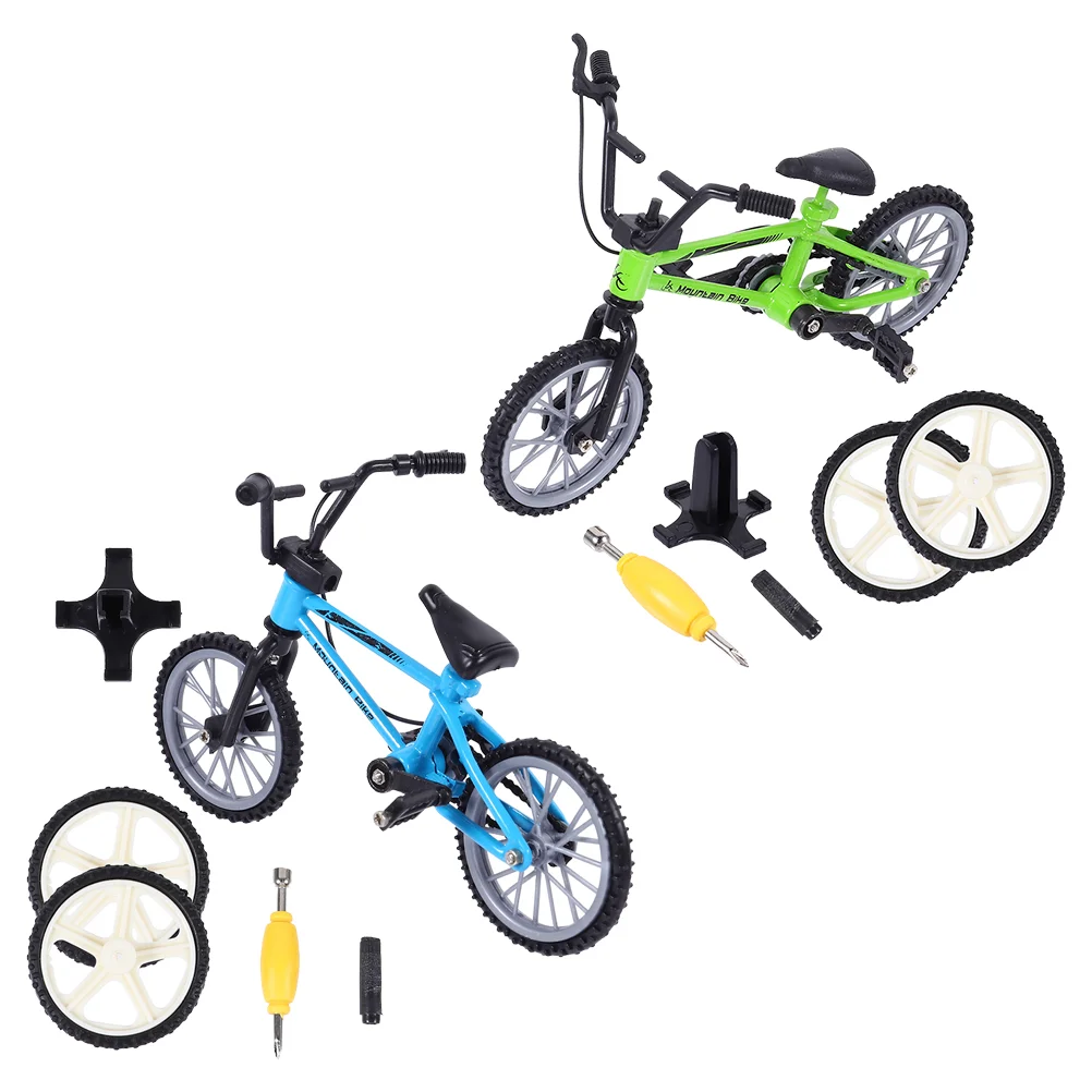 

2 Sets Finger Bike Competitive Toy Desk Game Aluminum Alloy Competition Children Cognitive Plaything Leisure