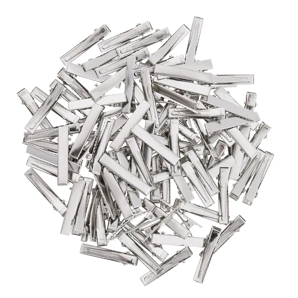 

50x Durable Flat Iron Single Hair Clips Duckbill Clips Hair Styling DIY Bows