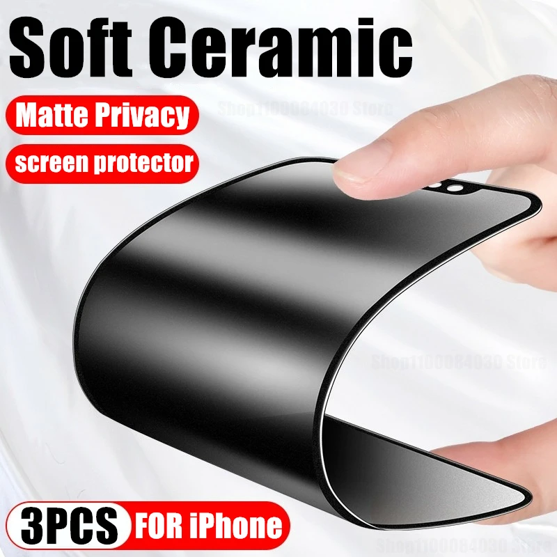

Matte Privacy Screen Protectors for IPhone 14 11 12 13 Pro Max Mini Soft Ceramic Anti-spy Film on IPhone XS Max X XR 7 8 Plus SE