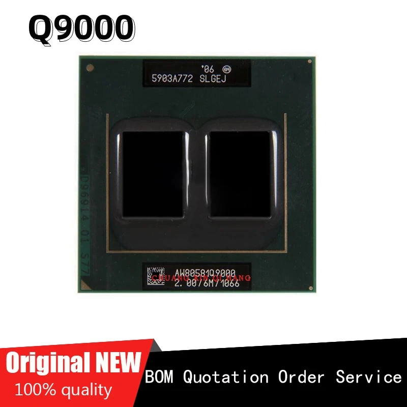 

Used for Q9000 SLGEJ CPU 2.0 GHz 6M 45W Quad-Core Quad-Thread Socket PGA q9000 Processor