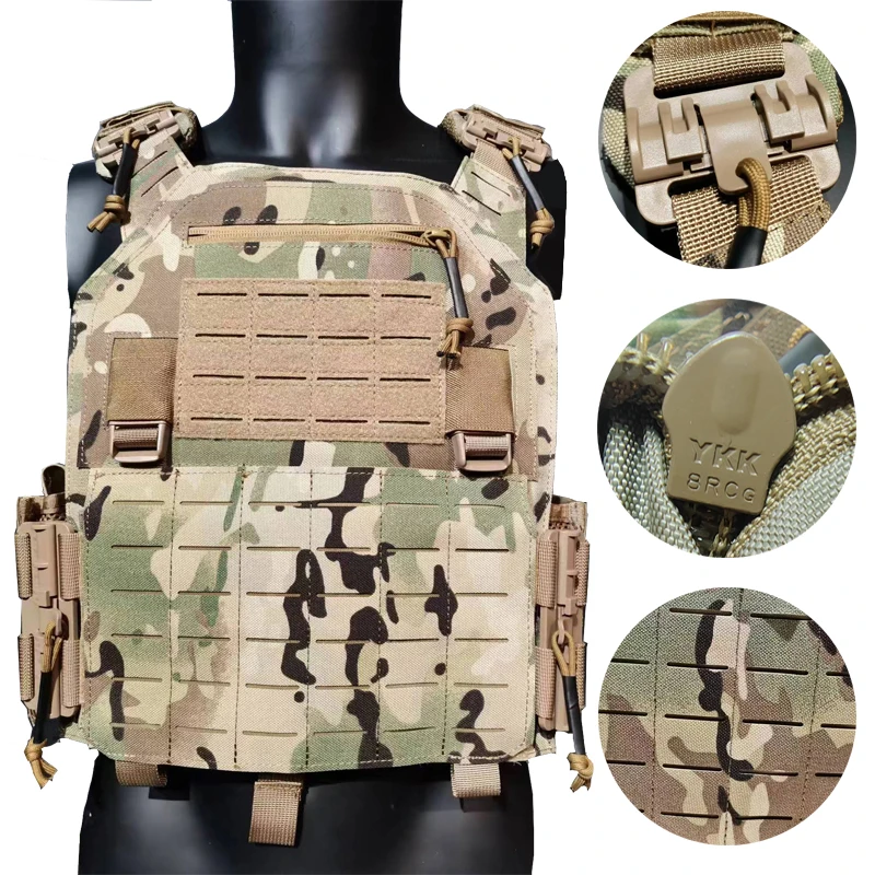 

1050D Nylon Tactical Vest MOLLE Vest 11*14inch Plate Carrier Quick Release with YKK Zip Laser Cut Military Hunting Accessories