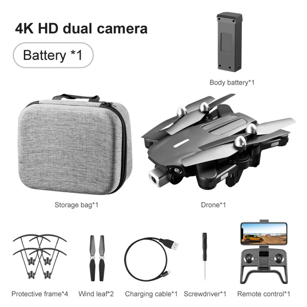 

Camera Drone Remote Control Collapsible Rechargeable Headless Mode Quadcopter Aircraft Video Recording 1Pc Battery