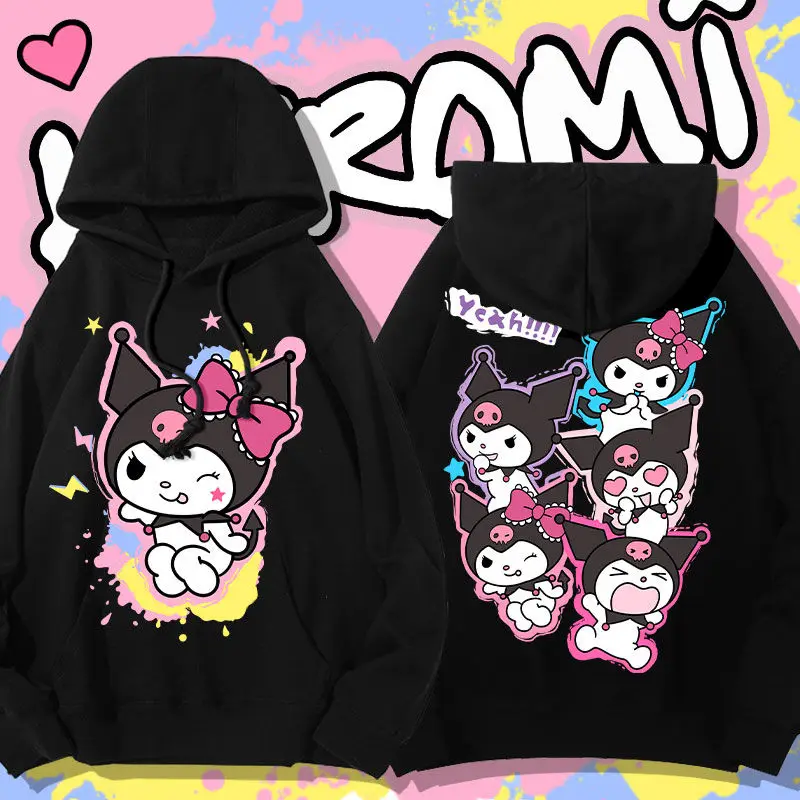 

Оригинальная Толстовка Kuromi с мультяшным аниме Sanrio Cinnamoroll весна-осень Свободное пальто женский свитер с капюшоном Одежда для девочек в подар...