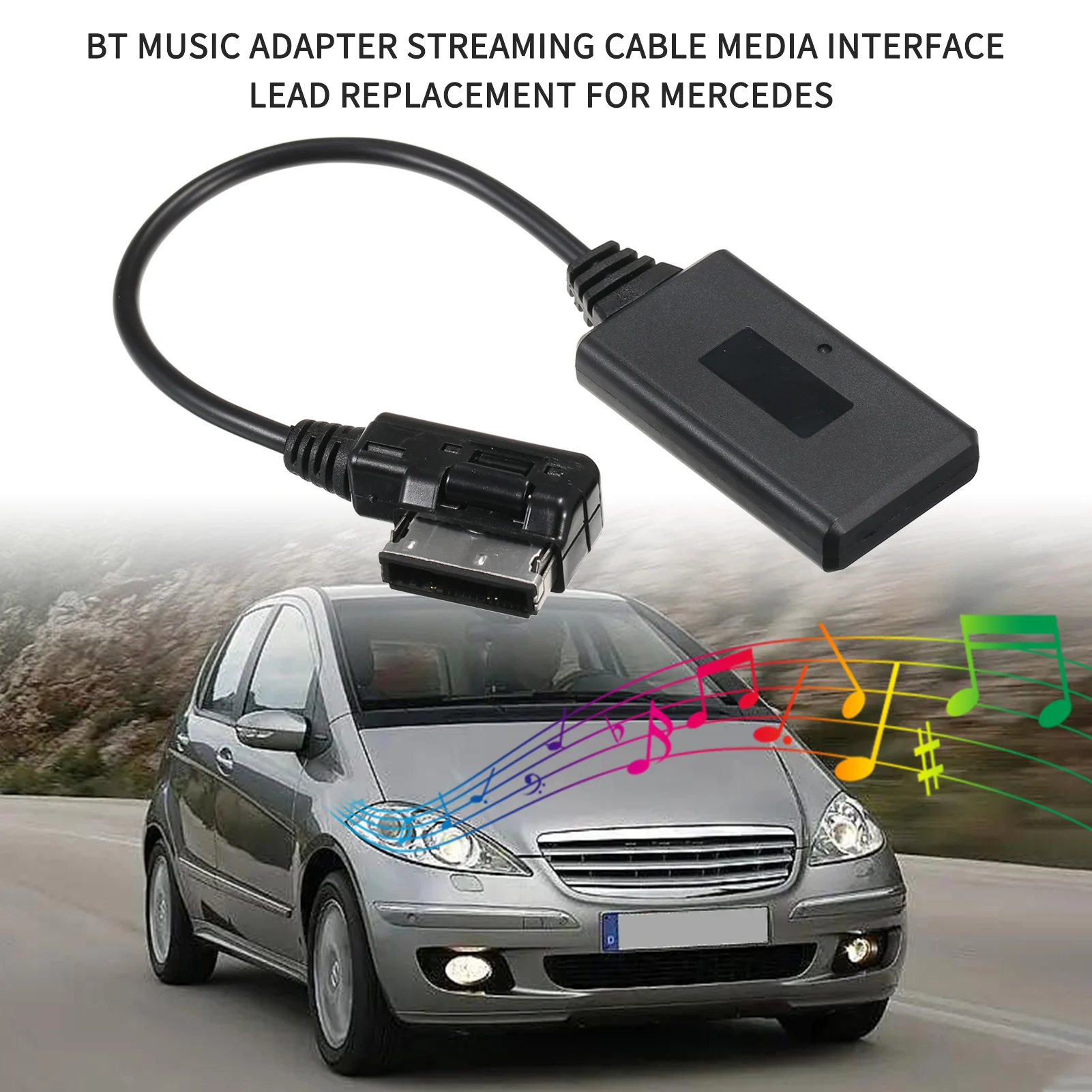 

BT Music Adapter Streaming Cable Media Interface Lead Replacement for Mercedes NFC Bluetooth Receive