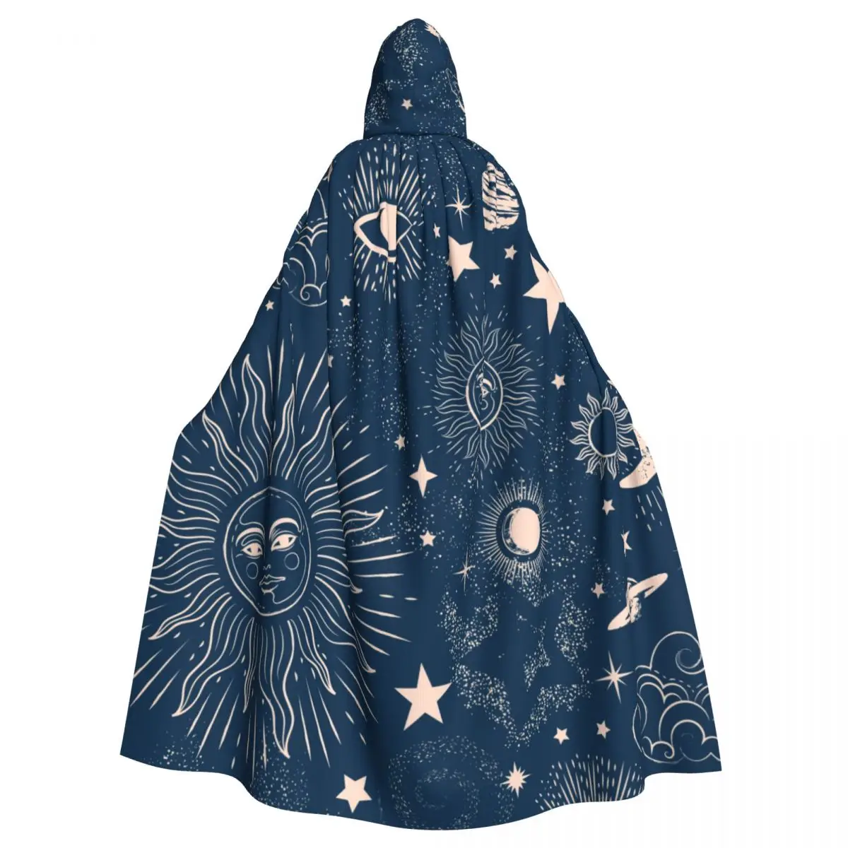 

Adult Cloak Cape Hooded Space Galaxy Constellation Zodiac Star Medieval Costume Witch Wicca Vampire Elf Purim Carnival Party