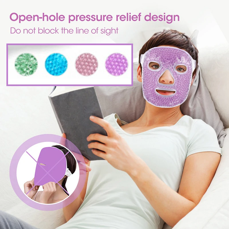 

Ice Gel Face Mask Anti Wrinkle Relieve Fatigue Skin Firming Spa Hot Cold Therapy Ice Pack Cooling Massage Beauty Skin Care Tool
