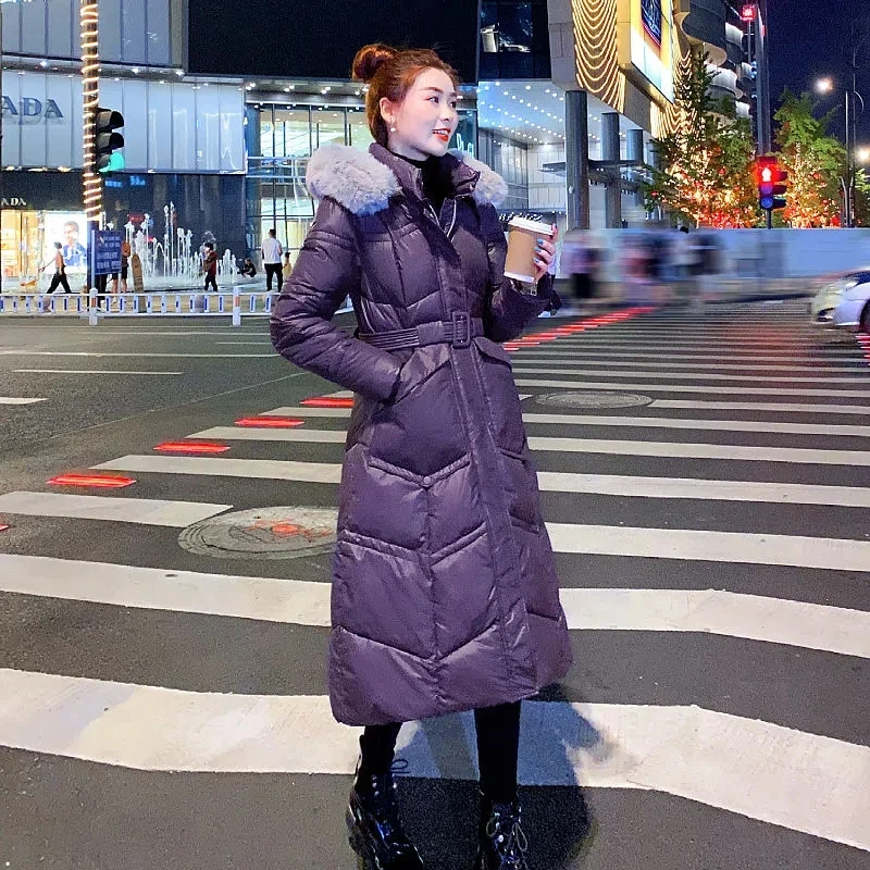 Down Cotton Jacket Women 2022 Winter New Fashion Loose Casual Bread Padded Coat Female Large Size Long Fur Collar Thick Parkas