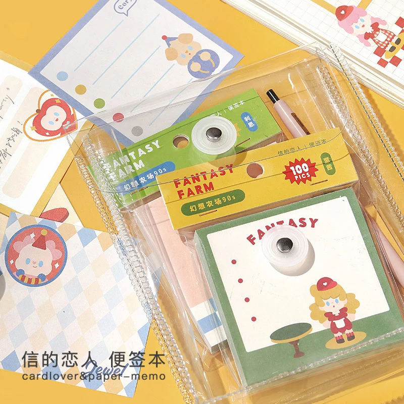 

100sheets Memo Pad Message Notes Notepad Note Pads Writing Pads Kawaii Stationery Papeleria Office School Supplies