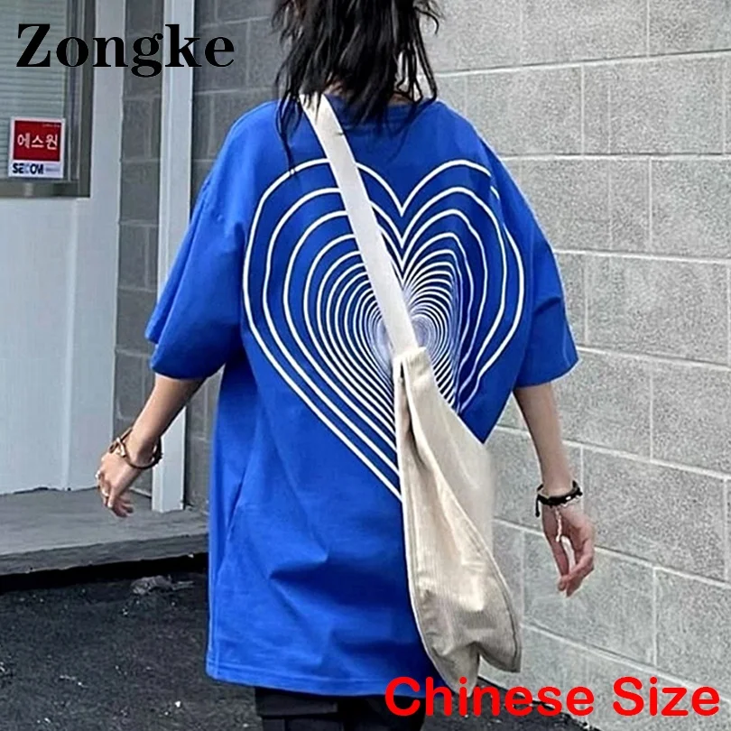 

Футболка Zongke Мужская винтажная, уличная одежда в китайском стиле, топ в стиле Харадзюку, весна 2022