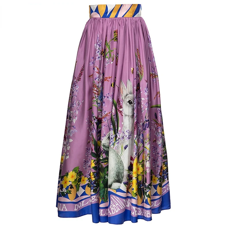 

2023 Runway Luxury Designer High Quality Elegant New Summer Fashion Runway Women's Animal Printing Elegant Slim Silk Skirt