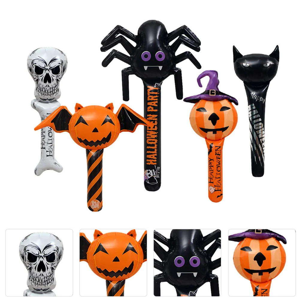 

5 Pcs Inflatable Stick Plaything Kids Aluminium Film Decoration Toys Halloween Awesome