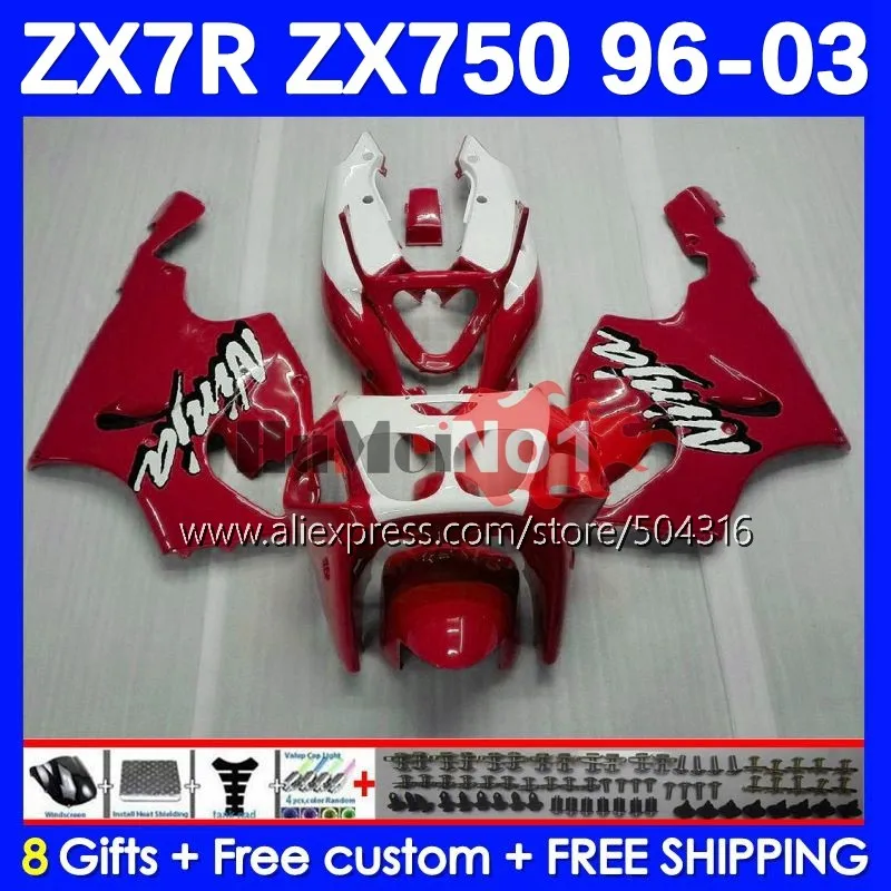 

Body Kit For KAWASAKI NINJA ZX 7R 7 R ZX-750 182MC.125 red glossy ZX750 CC ZX-7R ZX7R 96 97 98 99 00 01 02 03 1996 2003 Fairing