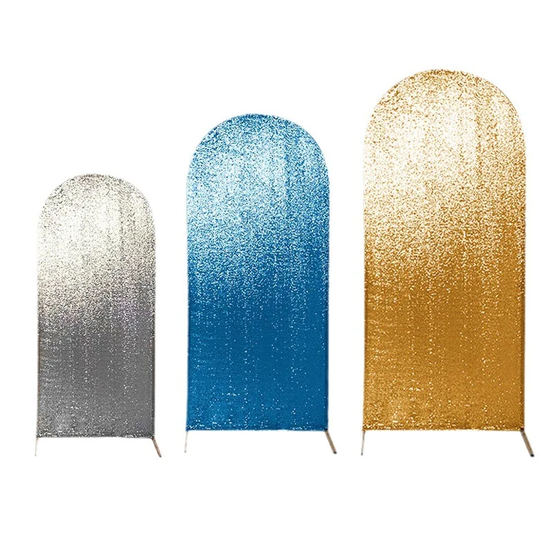 

Silver Gold Sequin Spandex Backdrop Flash Wedding Birthday Glitter Arch Double-sided Cover Chiara Wall Baby Shower Background