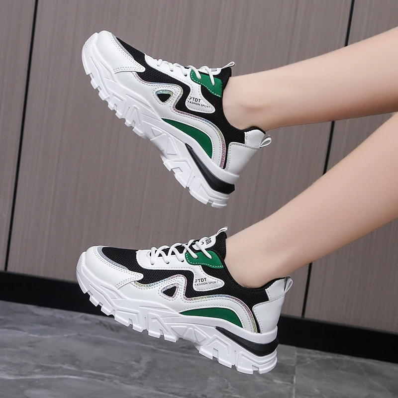 

Thick Soled Platform Shoes Sneakers Women Lace Up Breath Lady Shoes Women Shoes for Women Sneakers Zapatos De Mujer Plus Size