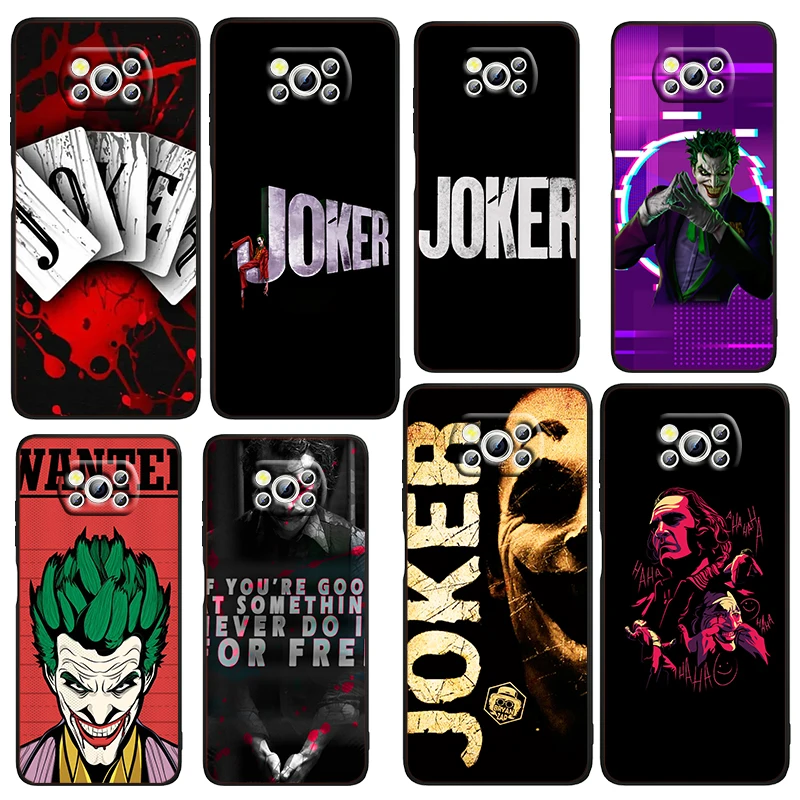 

Cool Movie Joker Art For Xiaomi Civi Mi Poco X4 X3 NFC F3 GT M4 M3 M2 X2 F2 Pro C3 4G 5G Soft TPU Cover Black Phone Case