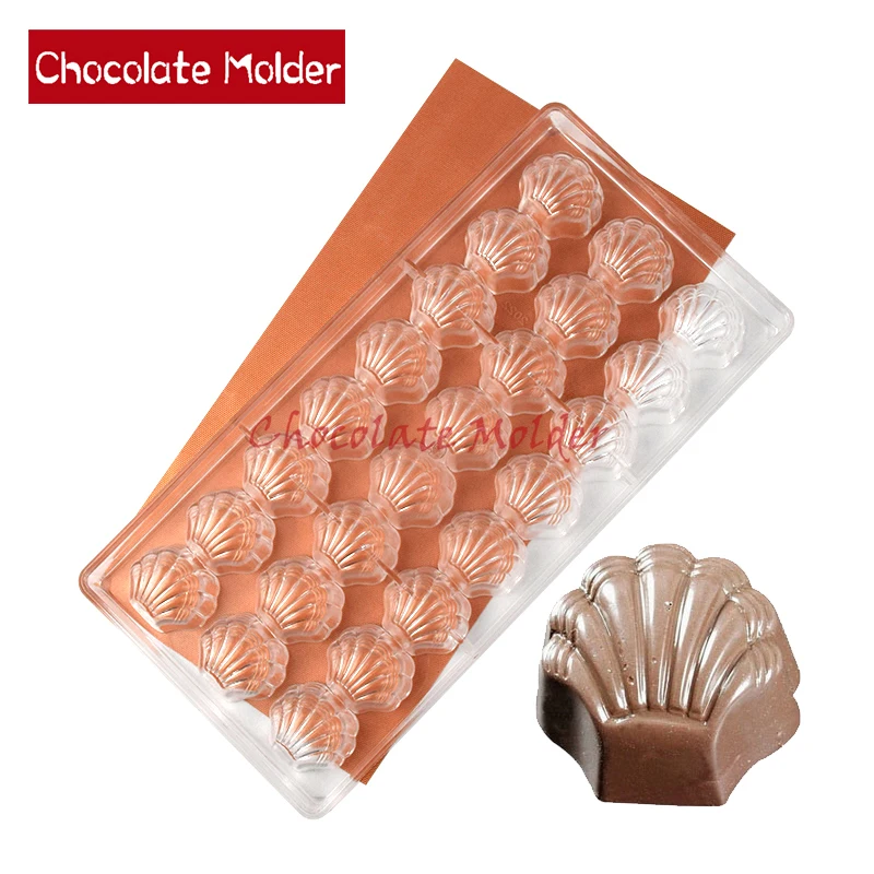

Новые поликарбонатные формы для шоколада форма ракушки формы для конфет помадки пластиковые инструменты для выпечки кондитерские изделия ...