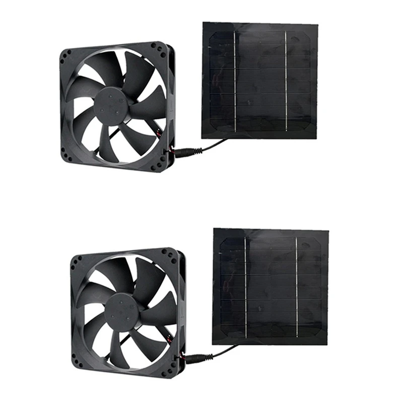 

SEWS-2Pcs 20W 6 Inch Solar Exhaust Fan Kit Air Extractor Mini Ventilator Solar Panel Powered Fan For Dog Chicken House