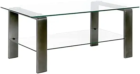 

40'' Wide Rectangular Coffee Table in Nickel