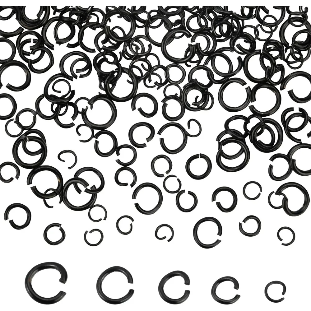 160 шт. 5 стилей черные открытые кольца для электрофореза из нержавеющей стали 304