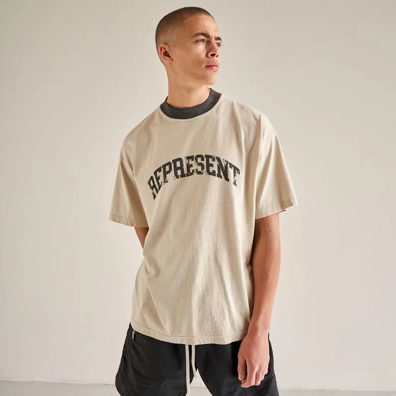 

Represent 22ss All-Match American High Street Loose Men'S Couple Fog Short Sleeve Summer T-shirt