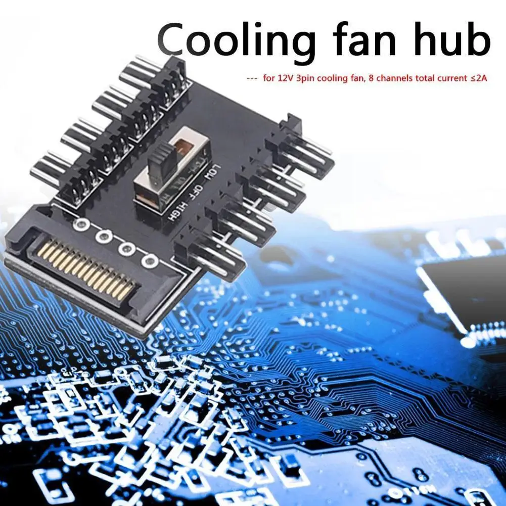 

Radiator Cooling Fan Hub 3-pin 12v Splitter Power Socket Interface Cable Hub Extension 4pin 3pin/4-pin Large Fan Y2f5