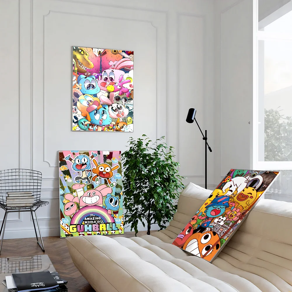 Удивительный мир мультфильм G-Gumball самоклеящаяся искусство Женская комната бар