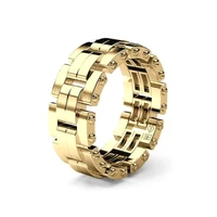 new creative trendy 3 colors available link chain rings for women and men punk fashion jewelry club party gift finger ring