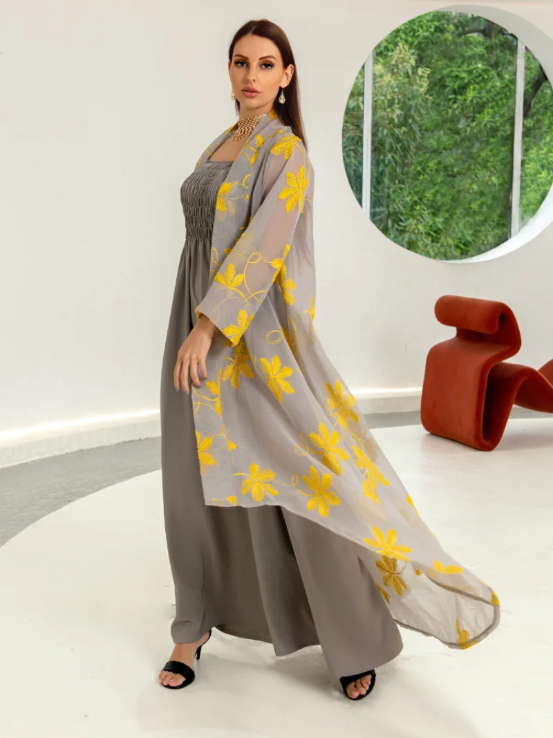 Morocco Dress Muslim Women Abaya 2 Piece Set India Abayas Dubai Turkey Islam Party Dresses Kaftan Robe Longue Vestidos Largos