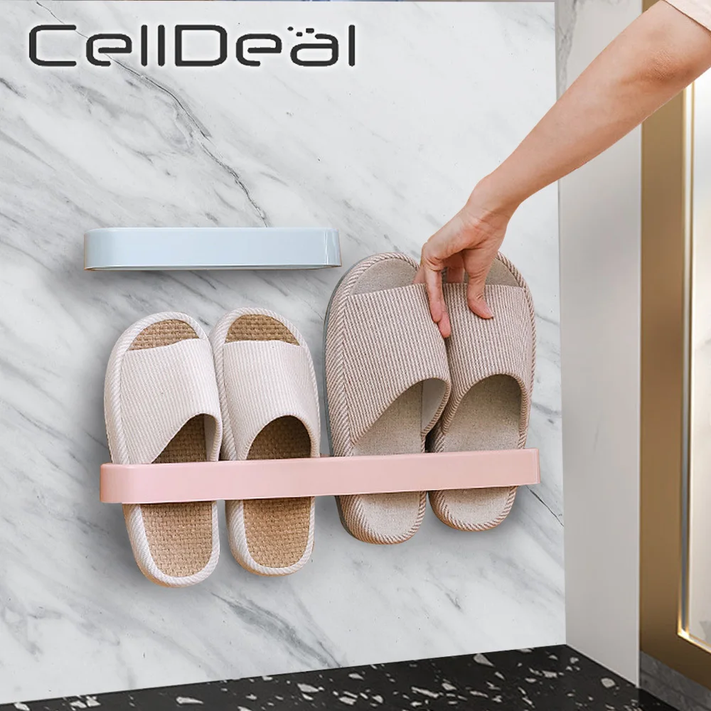 

Wall Mounted Shoes Rack Bathroom Quick Drying Slippers Shelf Sports Shoe Organizer No Punch Storage Holder Home Shoes Hanger