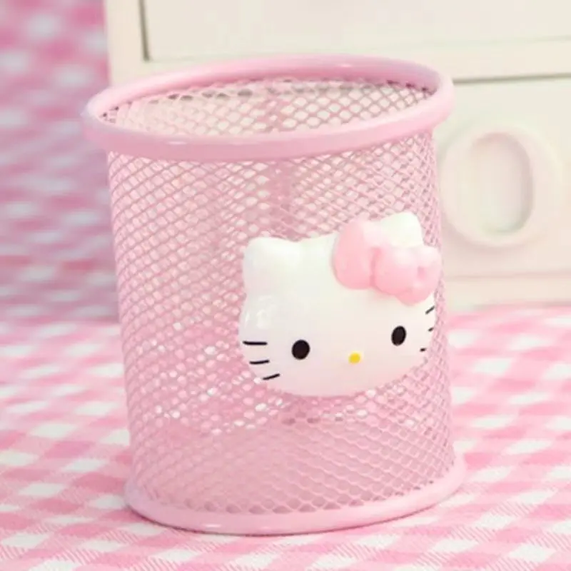 

Hello Kitty Sanrio Kawaii Anime Pen Holder Desktop Fashion Storage Box Cute Cartoon Tabletop Decoration Student Children Gifts
