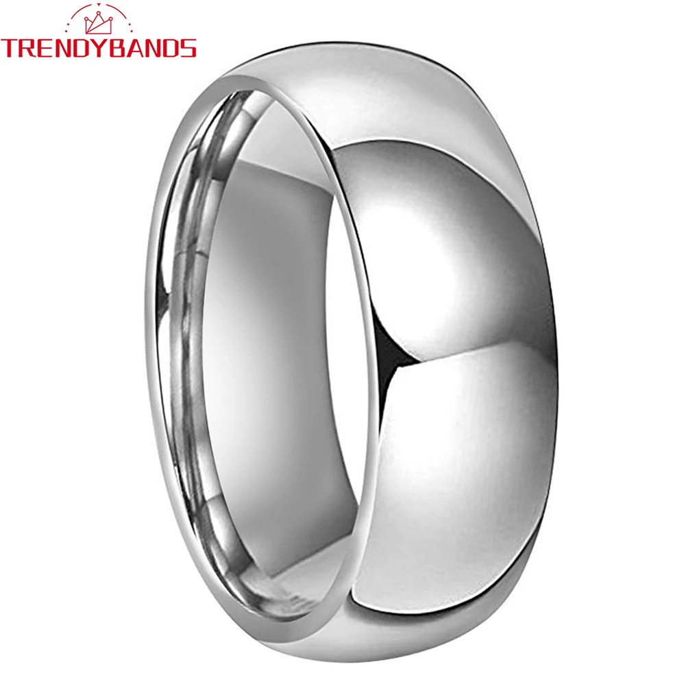 

8mm 10mm Men Real Tungsten Carbide Ring for Women Engagement Wedding Band Polished Shiny Domed Couples Jewelry Comfort Fit