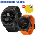 Ремешок силиконовый 3-в-1 для Garmin Fenix 7X 7 EPIX Band Easyfit, быстросъемный браслет для наручных часов, Защитная пленка для экрана из ТПУ