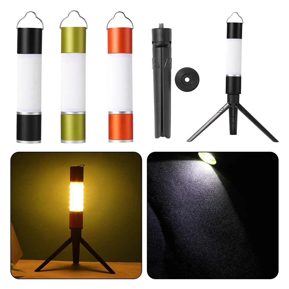 

1 Set Outdoor Camping LED Telescopic Flashlight with Tripod Nuts Multifunctional USB Charge Retractable Torch Light Table Lamp