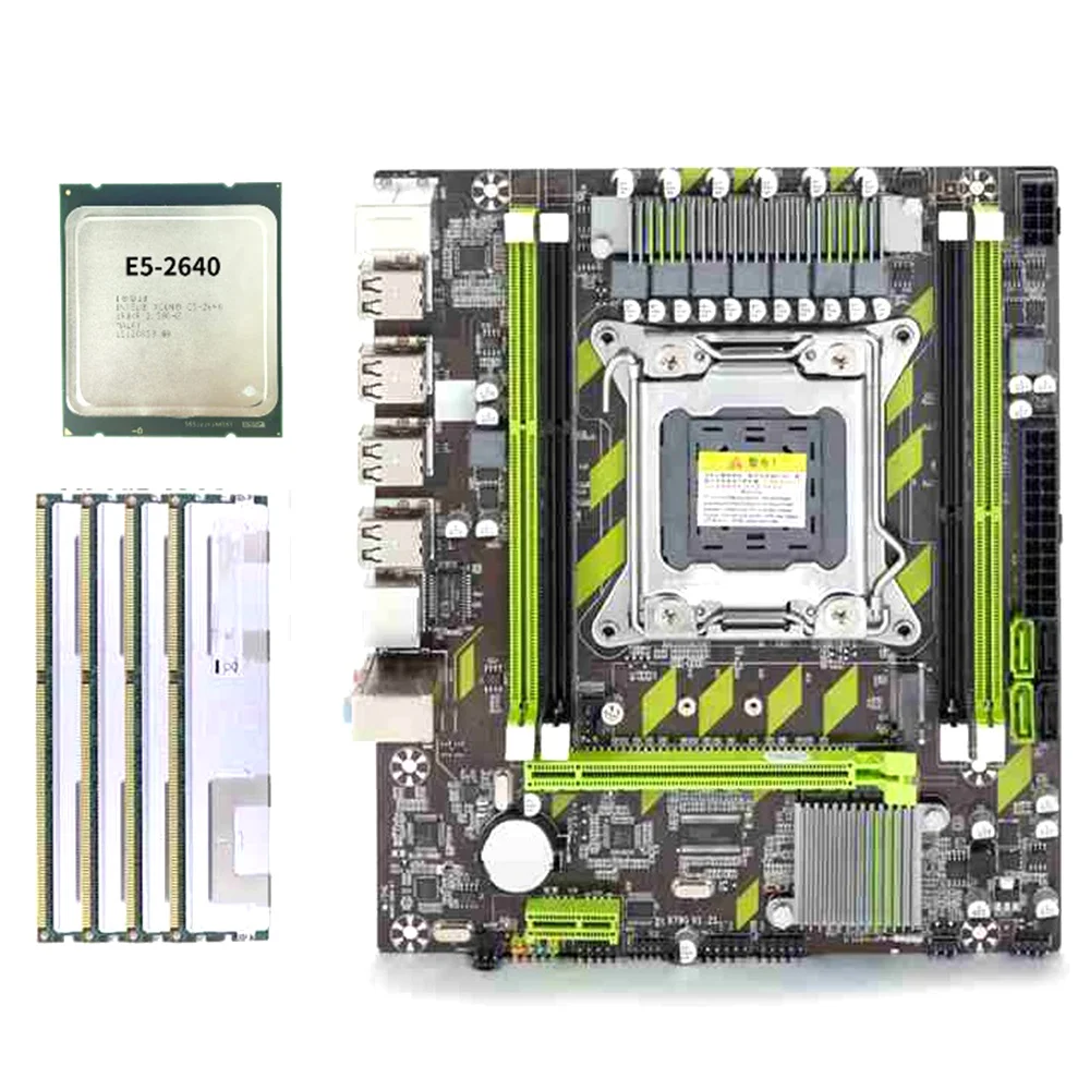 Набор материнской платы X79 Xeon E5 2640, ЦПУ, 4 шт. X 4 ГБ = 16 ГБ, DDR3 ОЗУ PC3 10600R 1333 МГц