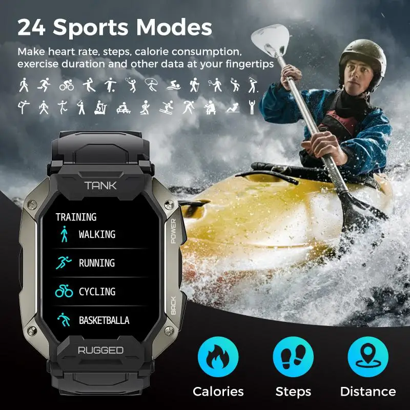 

Смарт-часы KOSPET TANK M1 PRO, водонепроницаемые до 5 атм