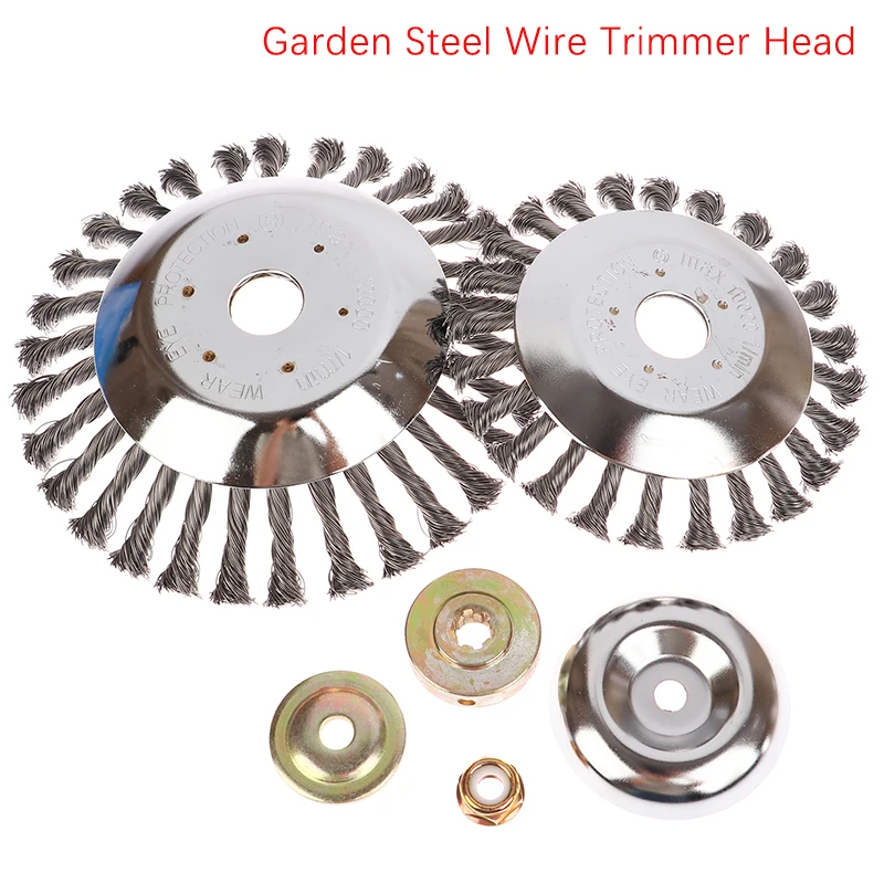

150mm/190mm Garden Steel Wire Trimmer Head and Gearbox Fixing Kit Grass Brush Cutter Dust Removal Weeding Plate for Lawnmower
