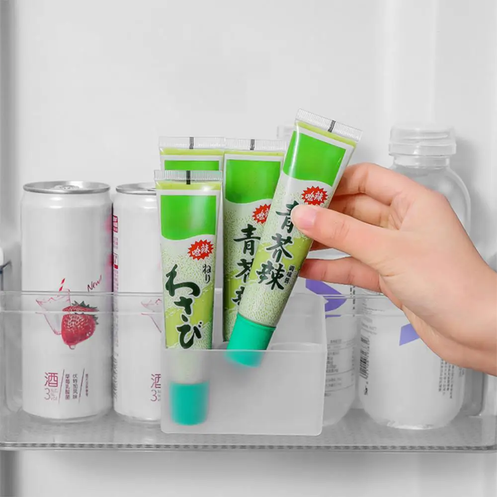 

Transparent Double-layer Refrigerator Side Door Storage Box Plastic Sauce Bag Finishing Box Hanging Mini Storage Container 2023