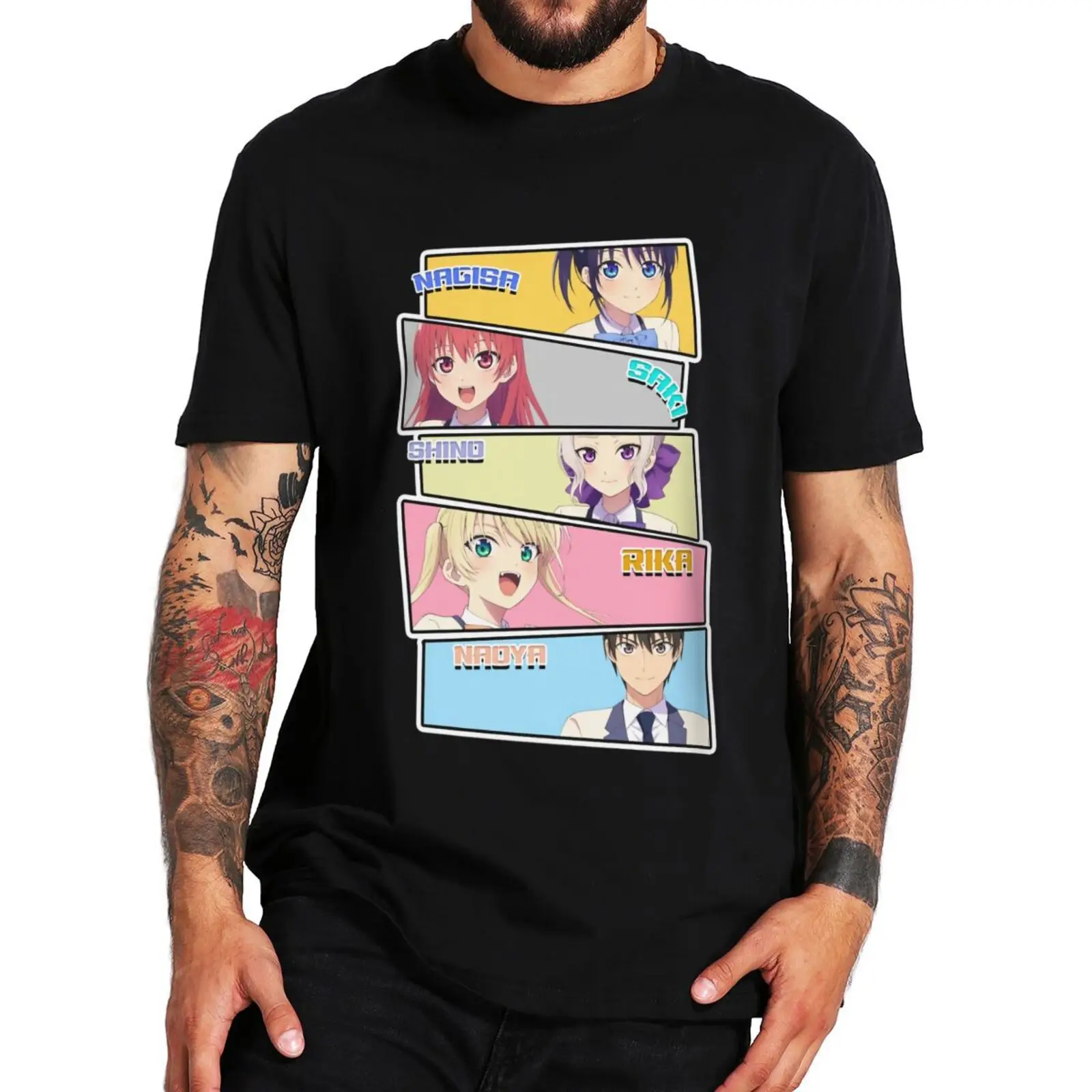 

Girlfriend Girlfriend T Shirt Manga Kanojo Mo Kanojo Anime Fans Tee Tops Casual 100% Cotton Unisex Soft O-neck T-shirts EU Size