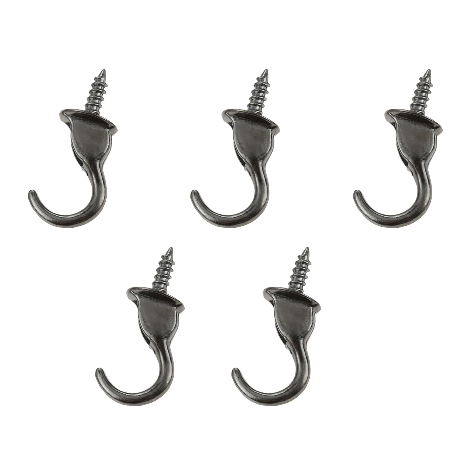 

5 шт. винтовые крючки для чашек, металлическая подвесная металлическая подвеска, черный цвет, 35 мм/1,38 дюйма, ветрозащитная подвесная самонарезающая веревка для растений