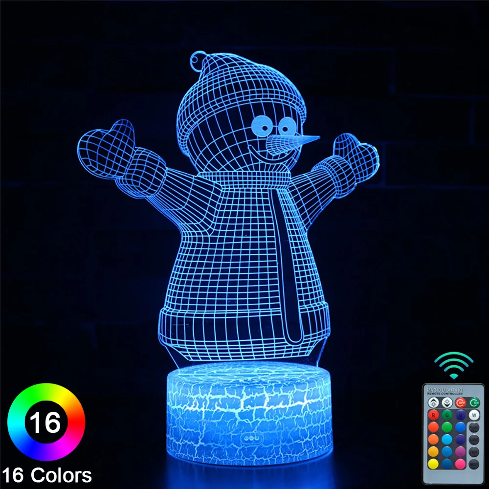 

Рождественские светодиодные 3D ночники, сенсорный пульт дистанционного управления, новинка, настольная лампа, декор для комнаты, Рождествен...