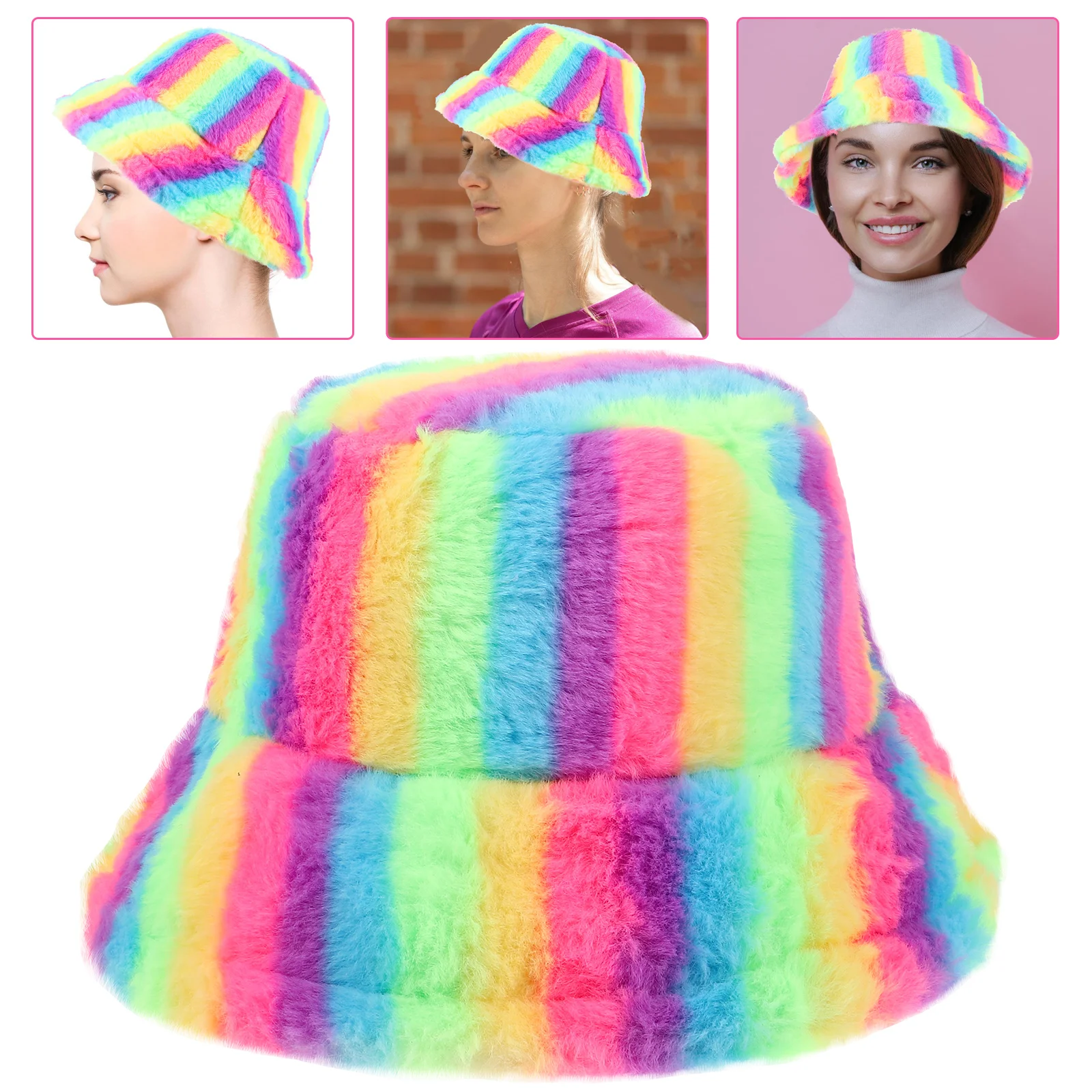 

Hats Fisherman Girls Casual Bucket Autumn Plush Women Outdoor Womens Women's