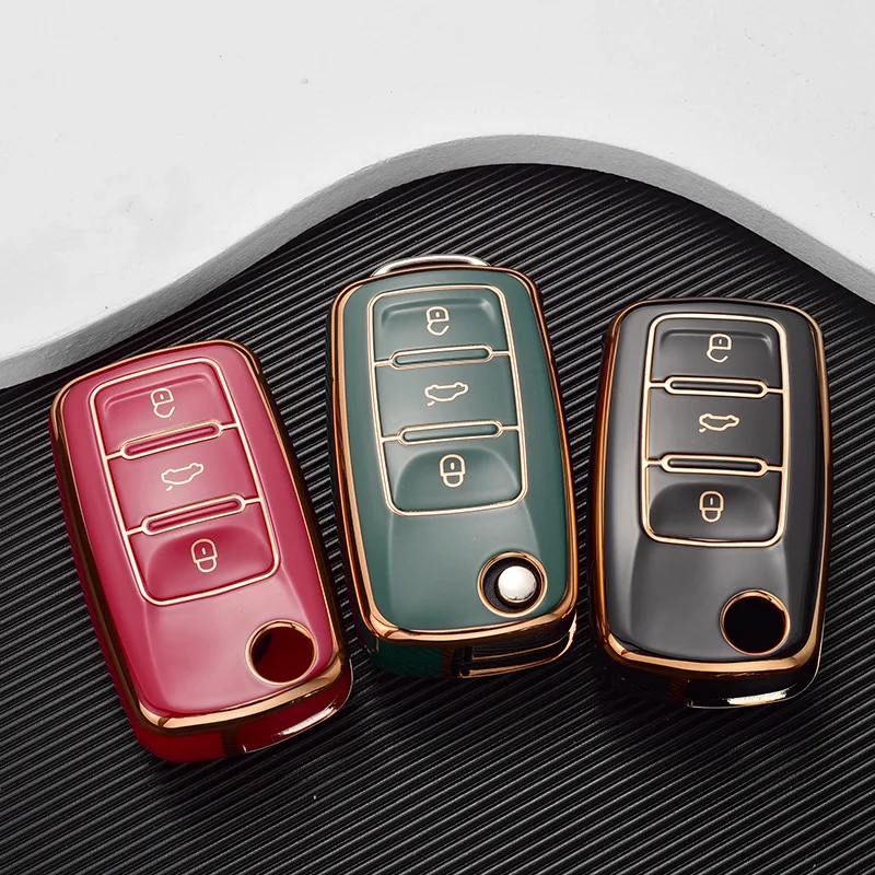 Автомобильный чехол-книжка из ТПУ для Volkswagen VW Polo Golf Passat тигуан Жук Caddy T5 Up Eos Skoda