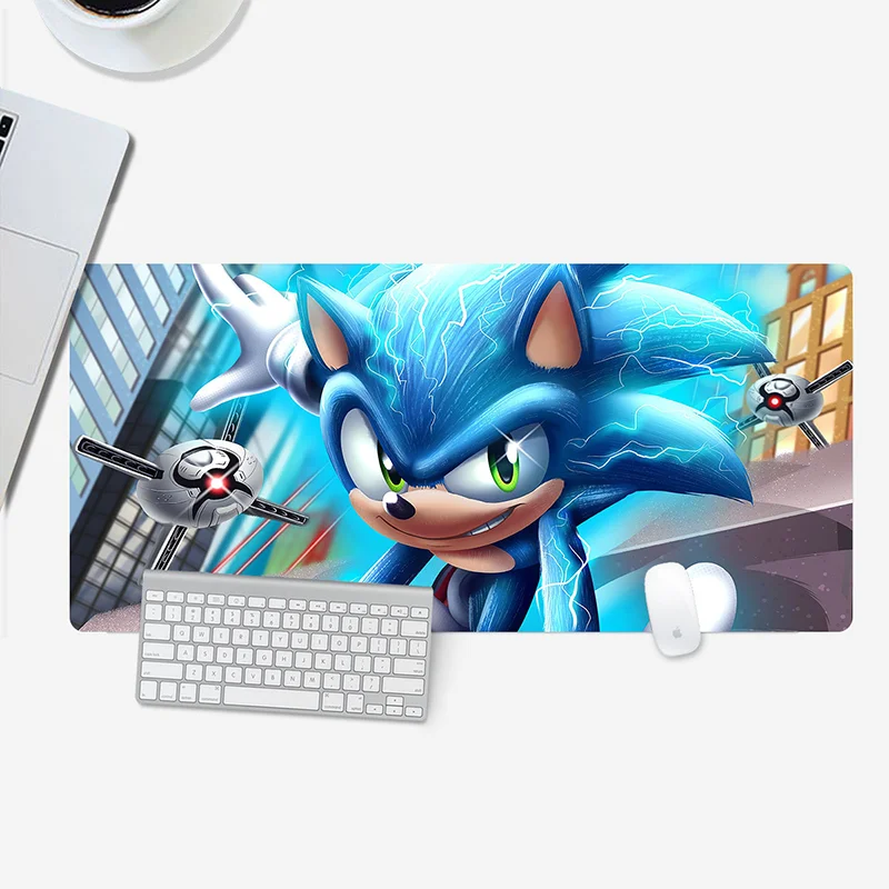 Фото Коврик для клавиатуры и стола с аниме-Sonic, удобный коврик для мыши, игровой коврик для мыши XL, высокоскоростной коврик для мыши, настольный ко... №5