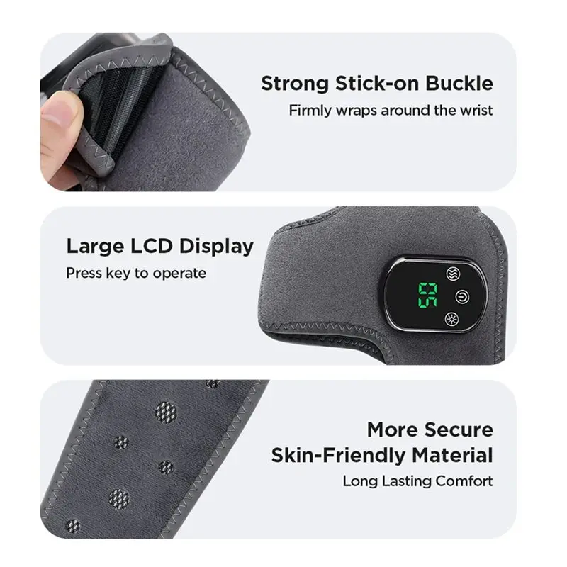 Фото 【DURABLE 】2X Электрический массажер для лодыжки ног с подогревом и измельчением Беспроводная грелка с подогревом Повязка на лодыжку для поддержки спортивного восстановления №5